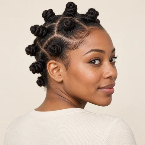 Bantu Knots hairstyle example