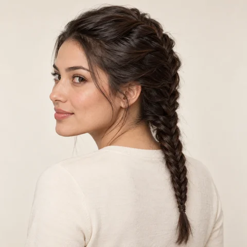 French Fishtail Braid hairstyle example