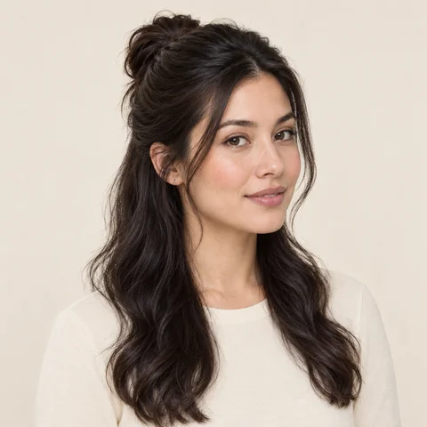 Half-Up, Half-Down hairstyle example