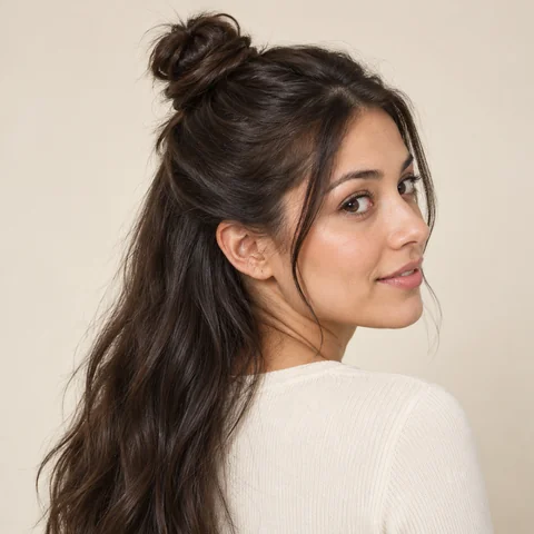 Half-Up Top Knot hairstyle example