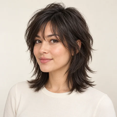 Layered Shag hairstyle example
