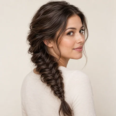 Messy Fishtail Braid hairstyle example