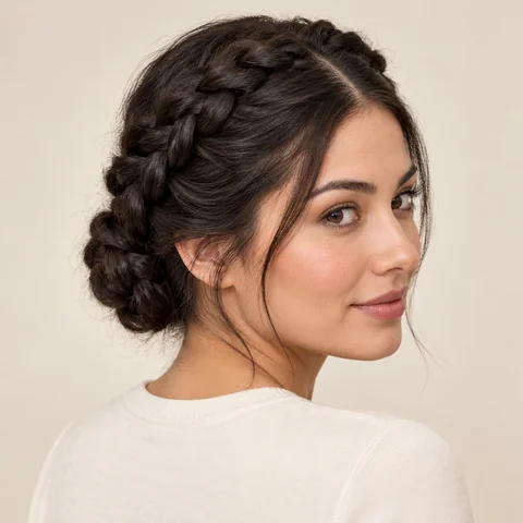 Milkmaid Braids hairstyle example
