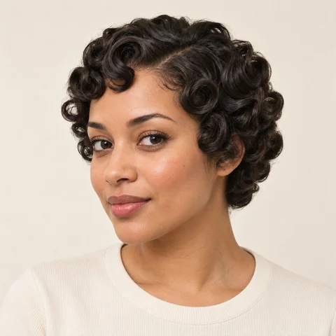 Pin Curls hairstyle example