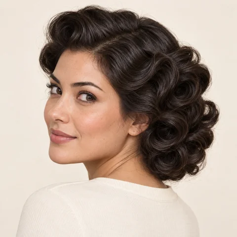 Rollerset hairstyle example