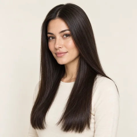 Straight hairstyle example