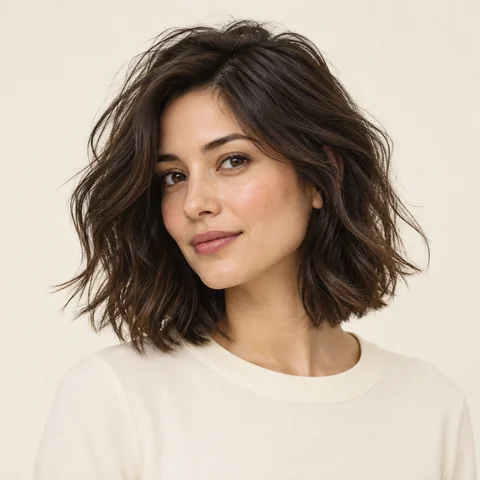 Tousled hairstyle example