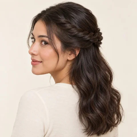 Twisted Half-Updo hairstyle example