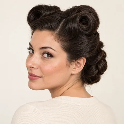 Victory Rolls hairstyle example