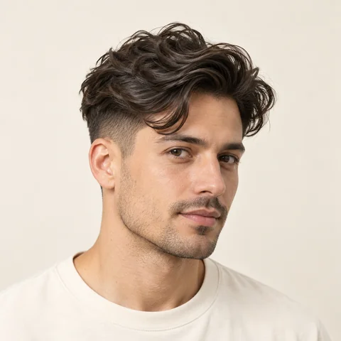 Wavy Undercut hairstyle example