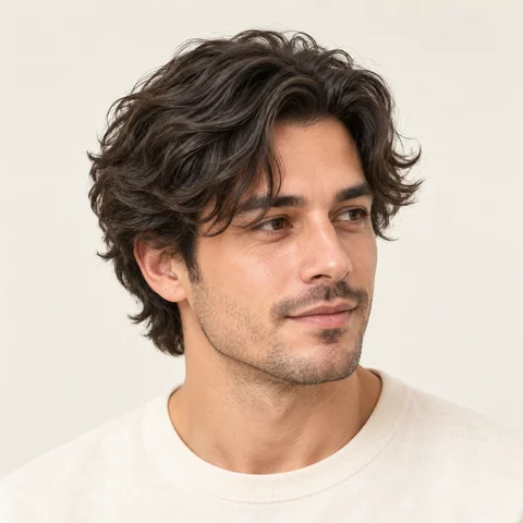 Wavy hairstyle example